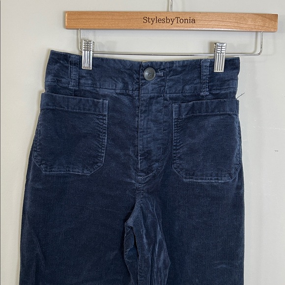 Maeve Corduroy Navy Wide-Leg Pants - Picture 4 of 12